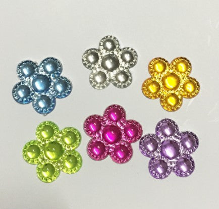 17mm Resin Mix Flower Flatback Scrapbooking